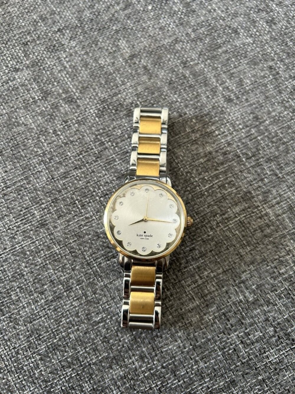 Kate Spade Gramercy Mini Mother of Pearl Watch Womens Two Tone Gold Silver